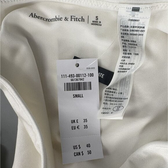 NWT Abercrombie & Fitch White Floral Rose Bikini Set L Top S Bottom High Waisted - Picture 4 of 7